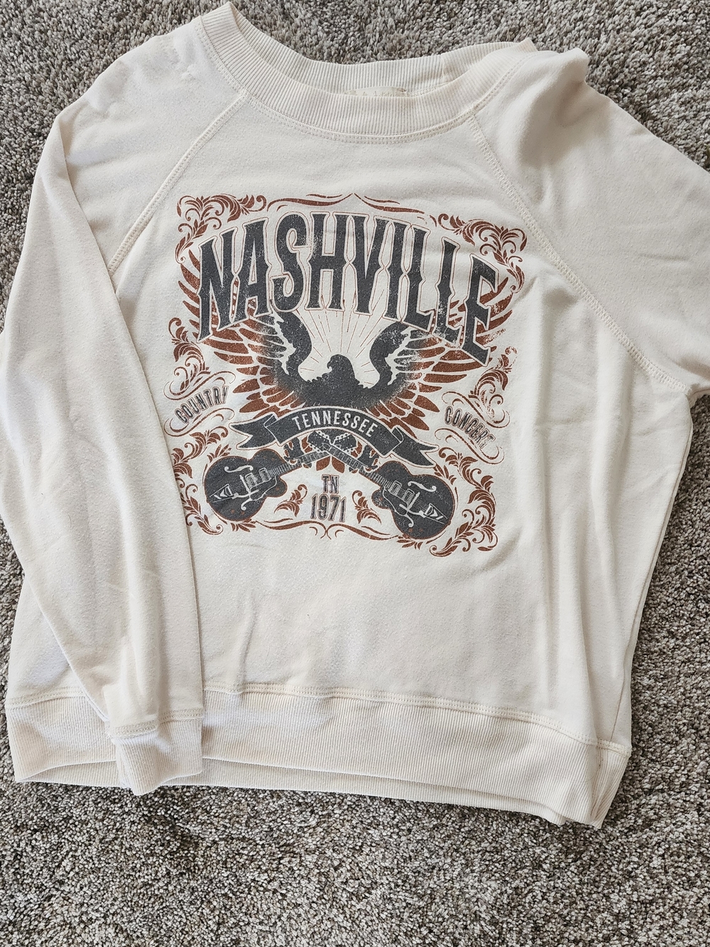 Altar'd State Cream Nashville Graphic Long Sleeve